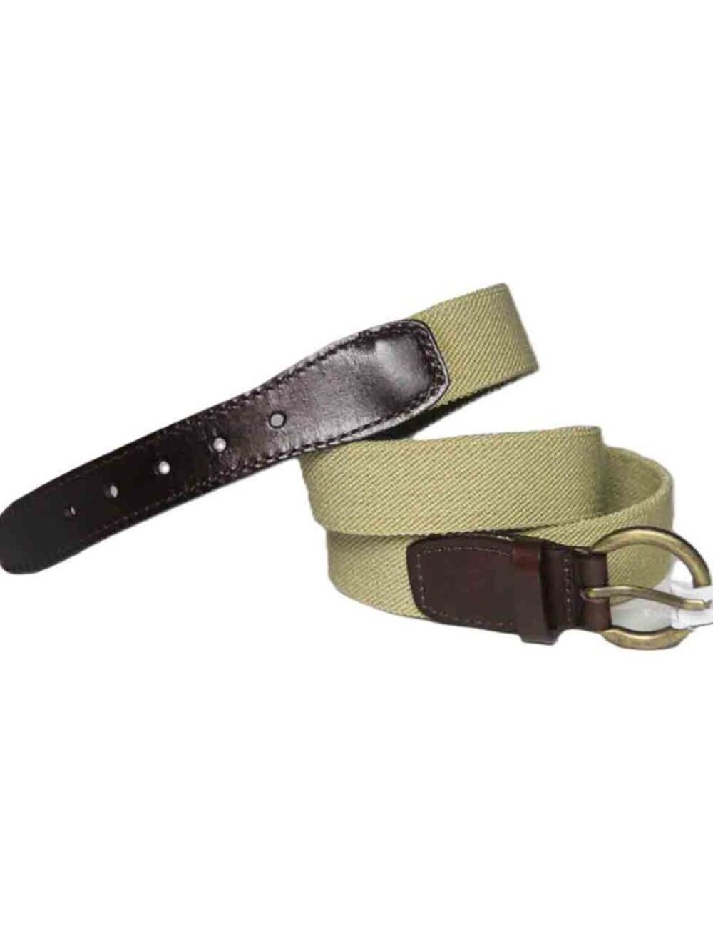 IBEX England Canvas + Leather Belt Tan Brown Men's Stretch Size Large